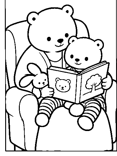 Mama and Pip read together in a cozy chair.