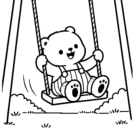 Pip swings forward with feet out.